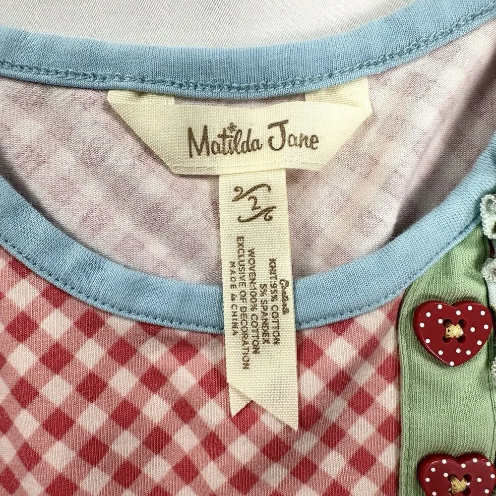 Matilda Jane Mail Dress Ruffles Envelope Typewriter Baby Girl Size 2 Country